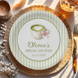 Green Matcha Latte Bridal Shower Pappteller