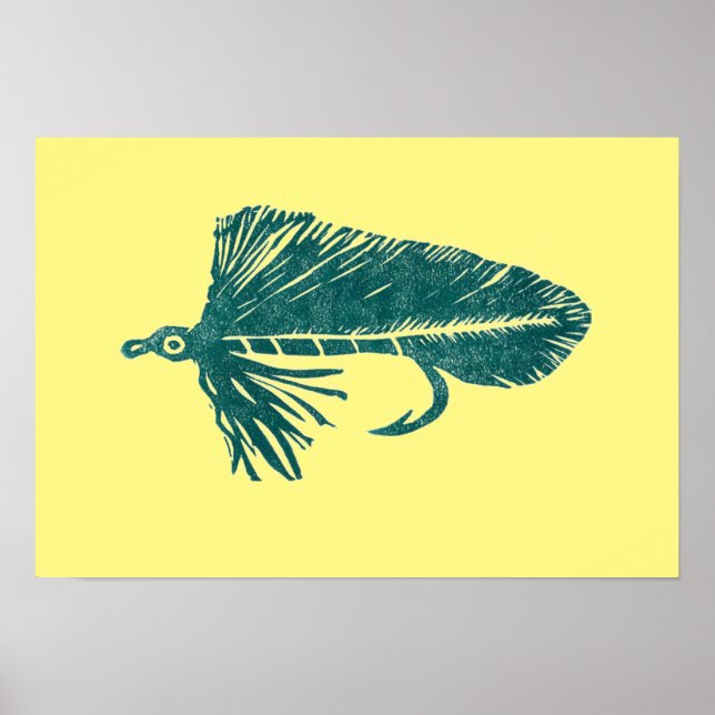 Green Matuka Streamer, Fliegenfischen, Fliegenbind Poster (Vorne)
