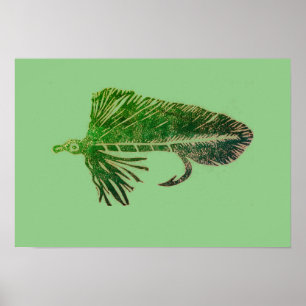 Green Matuka Streamer, Fliegenfischen, Fliegenbind Poster