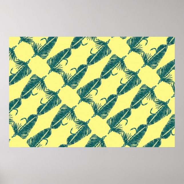 Green Matuka Streamer, Fliegenfischen, Fliegenbind Poster (Vorne)