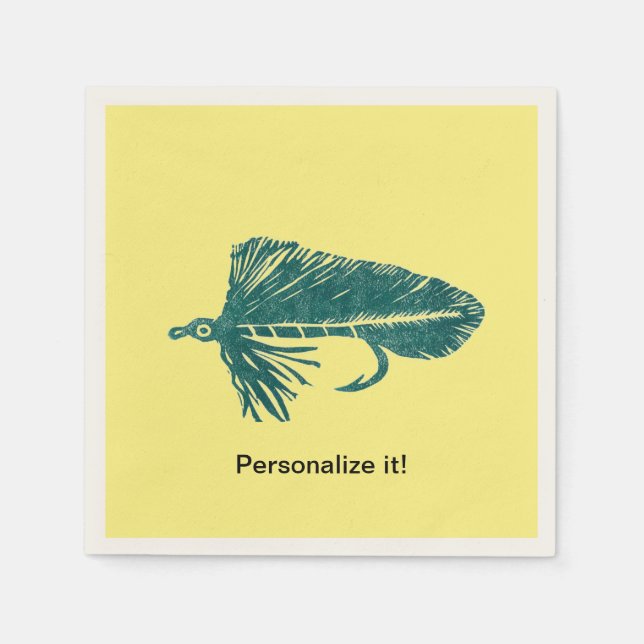 Green Matuka Streamer, Fliegenfischen, Fliegenbind Serviette (Vorderseite)