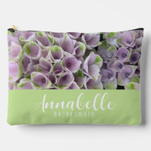Green & Mauve Hydrangea Blumenzubehör Pouch