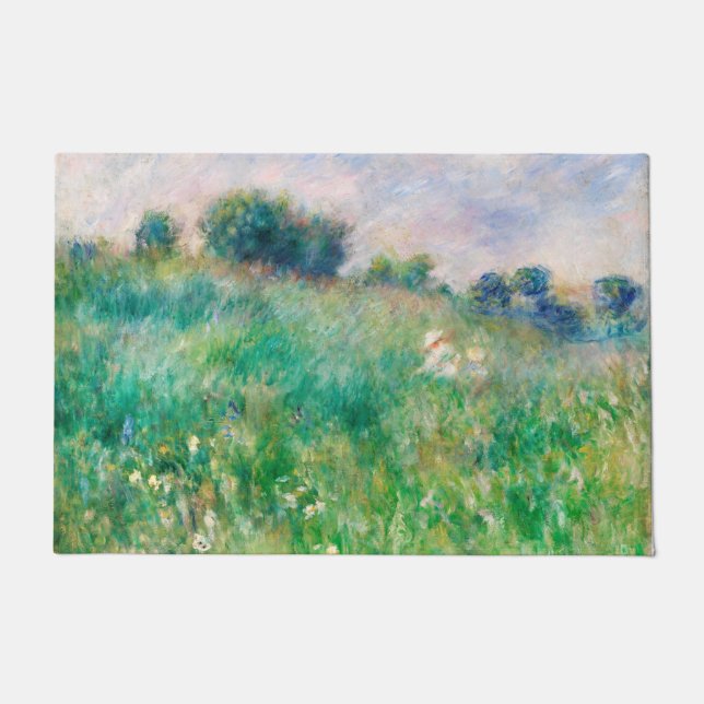 Green Meadow von Renoir Impressionist Painting Fußmatte (Vorderseite)