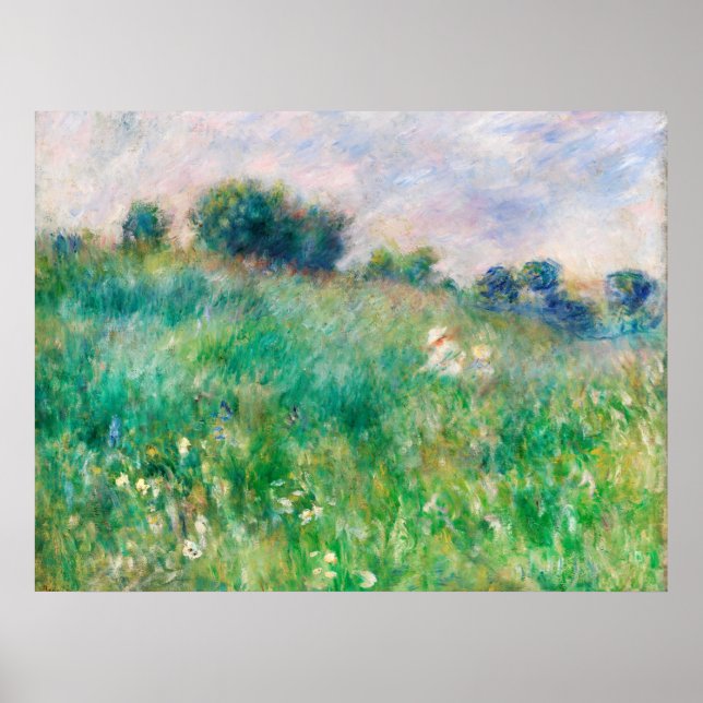 Green Meadow von Renoir Impressionist Painting Poster (Vorne)