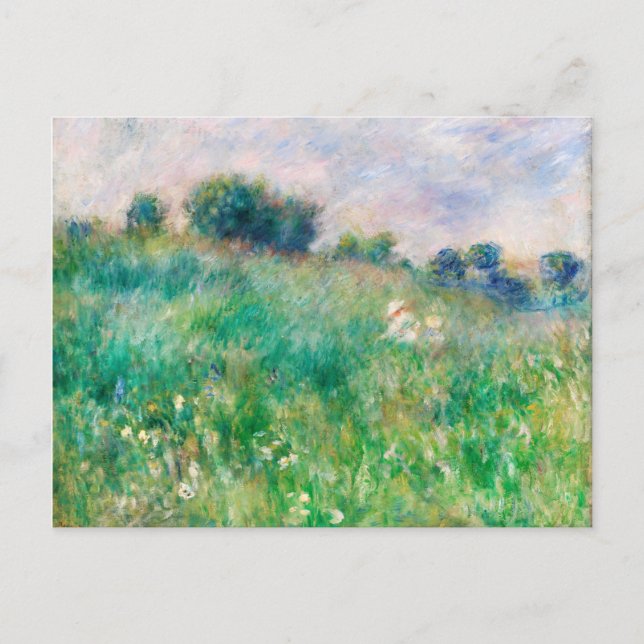 Green Meadow von Renoir Impressionist Painting Postkarte (Vorderseite)