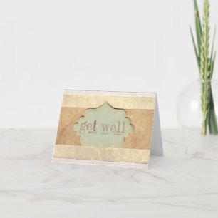 Green Medallion Get Well Soon Card Karte
