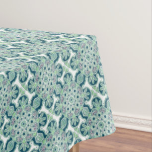 Green Medallion Print Table Coth Tischdecke