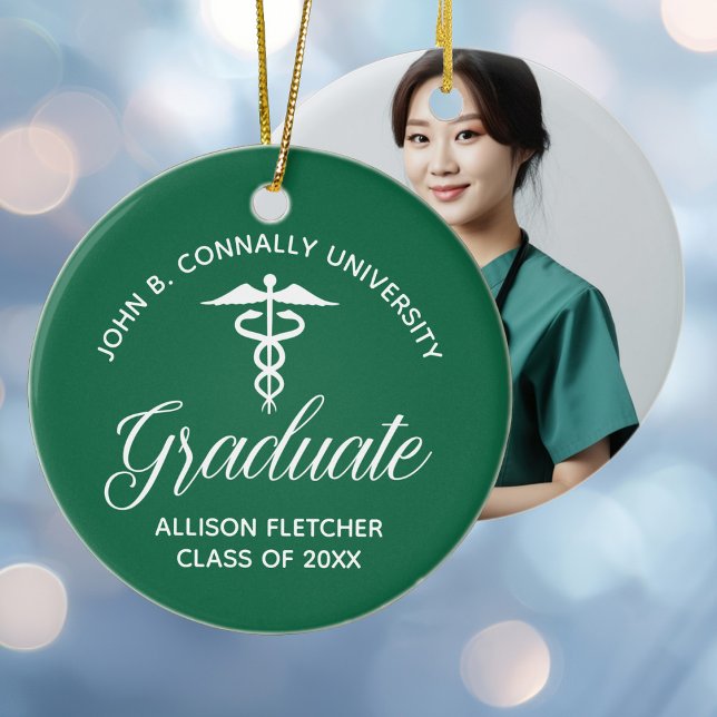 Green Medical School Abschluss Foto Weihnachten Keramik Ornament (Von Creator hochgeladen)