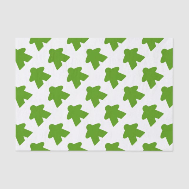 Green Meeple Board Game Piece Seidenpapier (Vorderseite)
