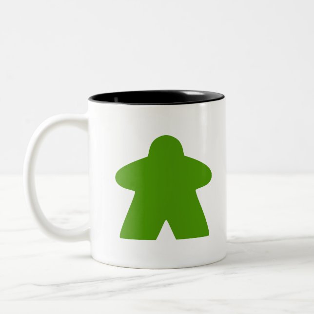 Green Meeple Board Game Piece Zweifarbige Tasse (Links)