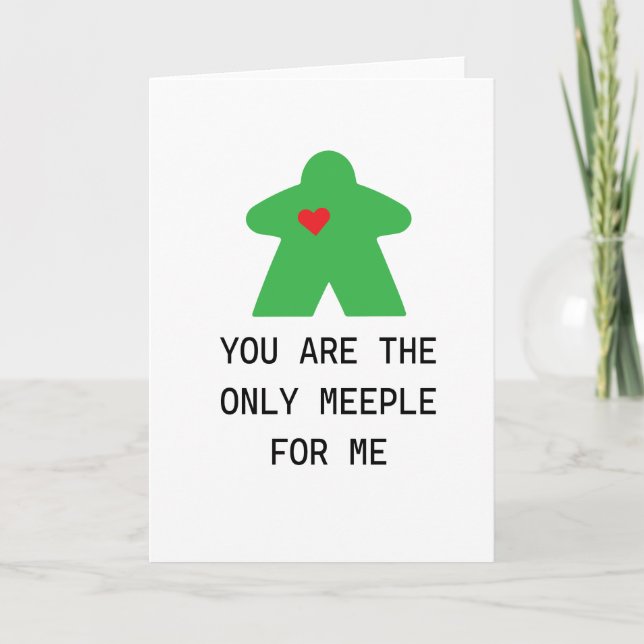 Green Meeple Board Game Valentine Karte (Vorderseite)