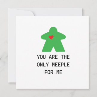 Green Meeple Board Game Valentine Karte