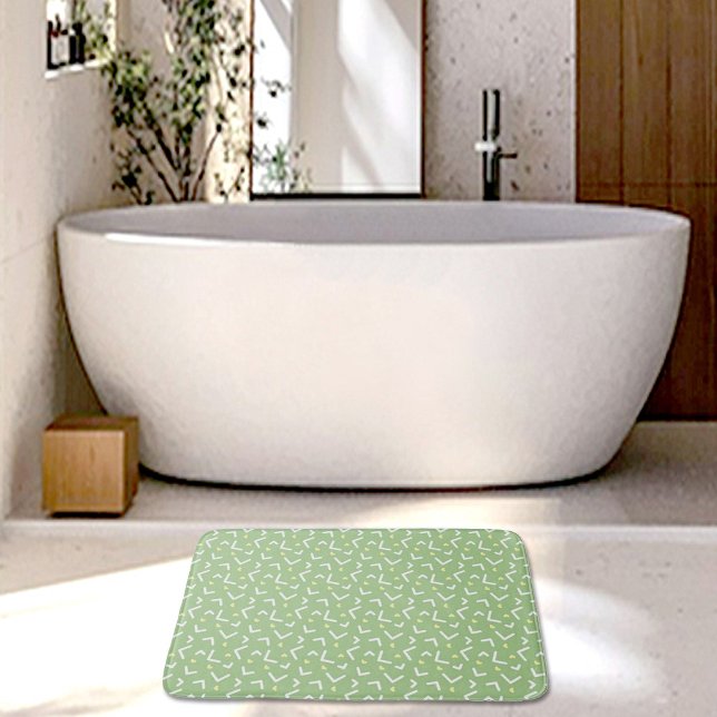 Green Memphis Pattern Bath Mat Badematte (Von Creator hochgeladen)