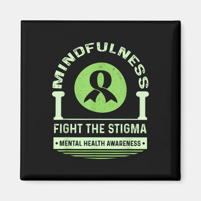 Green Mental Health Awareness Montag kämpfen Stig Magnet (Vorne)