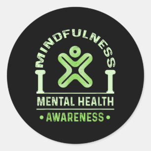 Green Mental Health Awareness Shirt Mitarbeiter Mi Runder Aufkleber