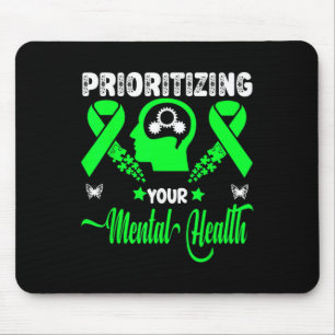 Green Mental Health Awareness Stigma Monat Mousepad