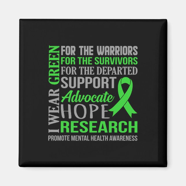 Green Mental Health Awareness Support Graphic Magnet (Vorne)
