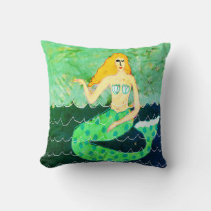 Green Mermaid Abstrakt Art Kissen