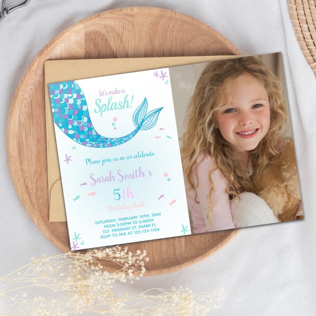 Green Mermaid Birthday Einladung (Green Mermaid Birthday Invitations)