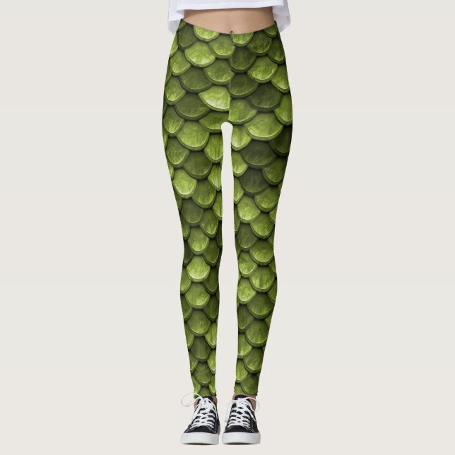 Green Mermaid Scale Leggings (Vorderseite)