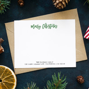 Green Merry Christmas Typografy Classic Family Mitteilungskarte