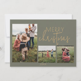 Green MERRY Weihnachtskarte Feiertagskarte