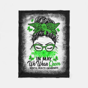 Green Messy Bun im Mai tragen wir grüne psychische Fleecedecke