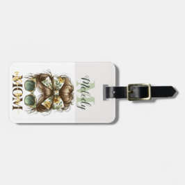 Green Messy Bun Mama Ehefrau Boss Gepäckanhänger