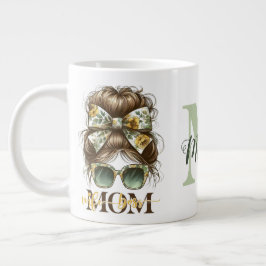 Green Messy Bun Mama Ehefrau Boss Jumbo-Tasse