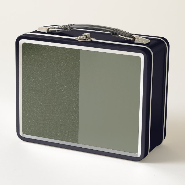 Green Metal Lunchbox mit zwei Tonen-Moos - anpassb (Vorderseite)