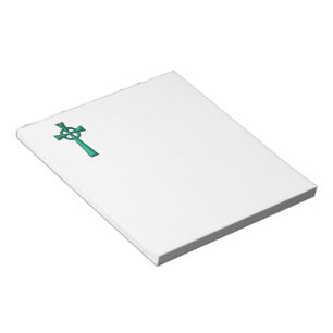 Green Metallic Celtic Cross Notizblock