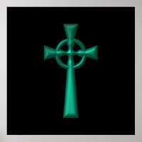 Green Metallic Celtic Cross