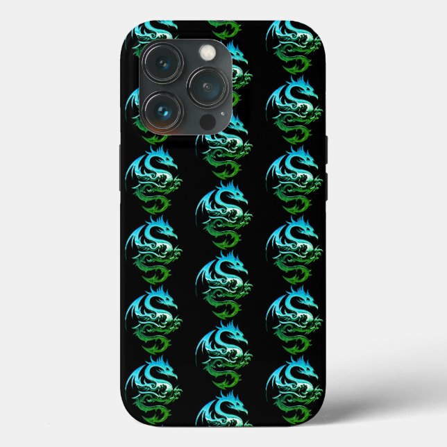 Green Metallic Dragon Pattern Case-Mate iPhone Hülle (Rückseite)