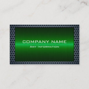 Green Metallic Grey Steel Metal Hole Look Visitenkarte