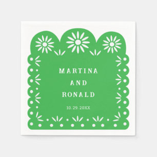 GREEN MEXICAN PAPEL PICADO SERVIETTE