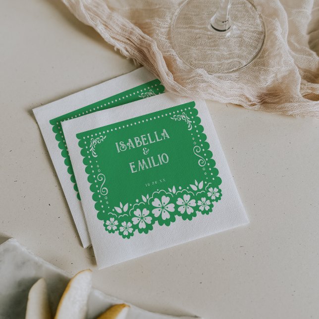 Green | Mexican Papel Picado Wedding Serviette (Von Creator hochgeladen)