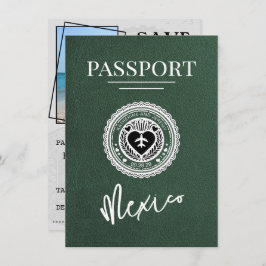 Green Mexico Passport Save the Date
