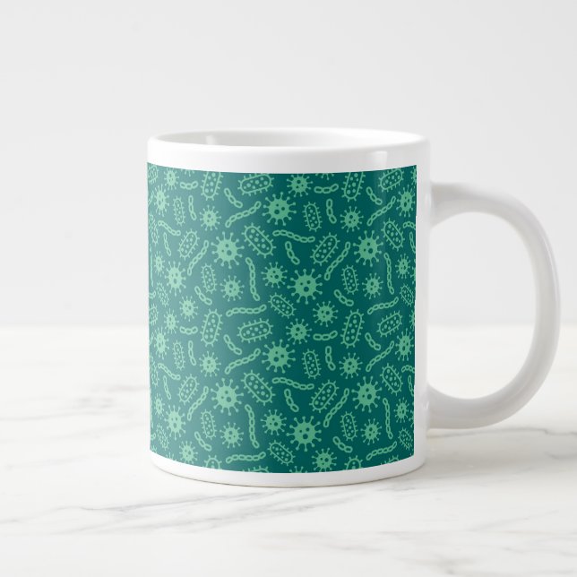 Green Microbes-Muster Jumbo-Tasse (Rechts)