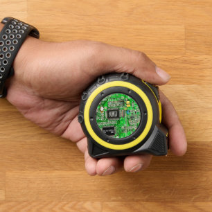 Green Microchip Geeky Name des gedruckten Schaltpl Maßband