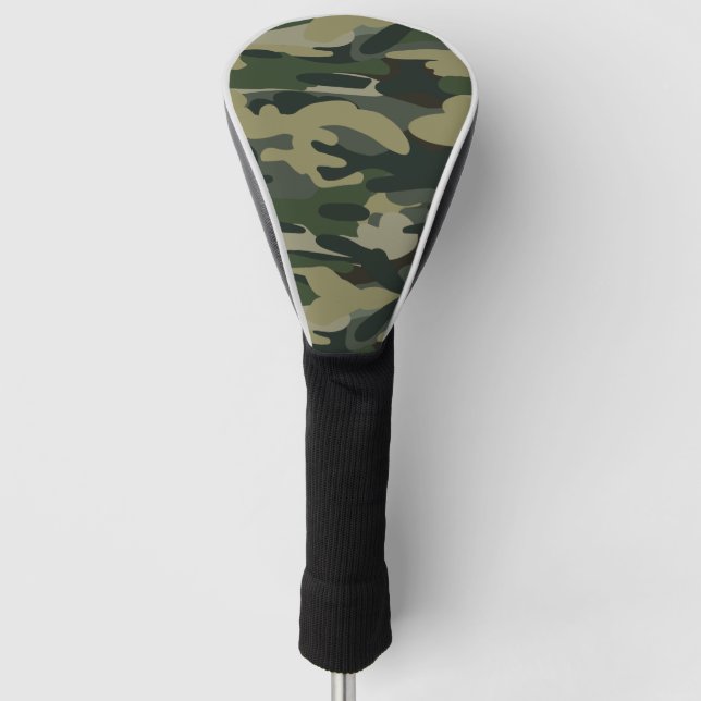 Green Military Camouflage Pattern Golf Headcover (Vorderseite)