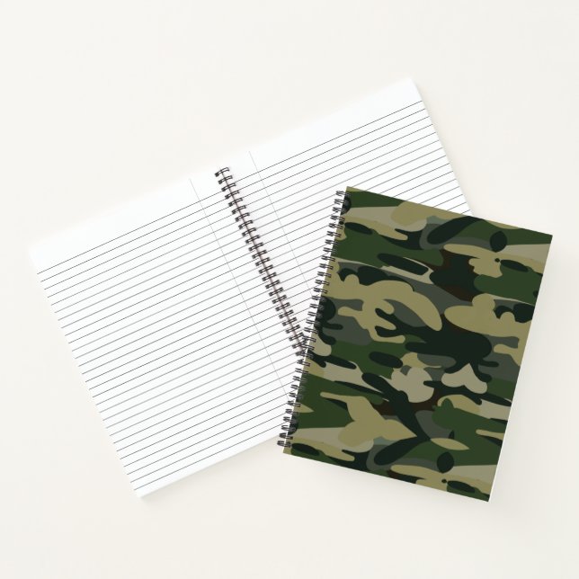 Green Military Camouflage Pattern Notizbuch (Innenseite)