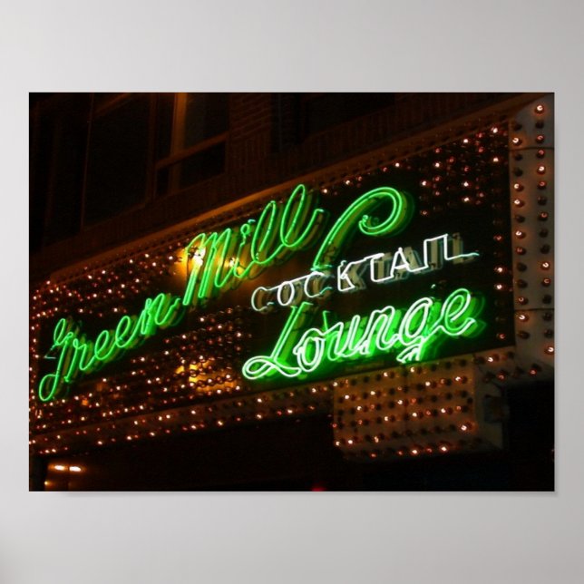 Green Mill, Chicago, Vintages Neon Sign Poster (Vorne)