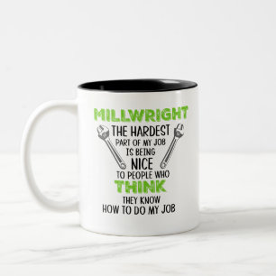 Green Millwright Leute denken, sie können meinen J Zweifarbige Tasse