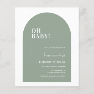 Green Minimal Arch Oh Babydusche