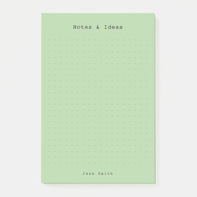 Green minimalist and personalized retro aesthetic  post-it klebezettel (Vorderseite)