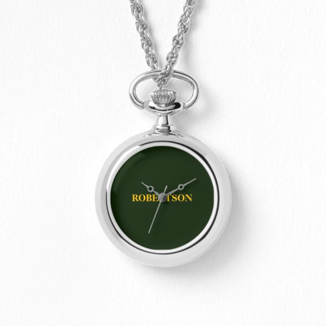 Green minimalist custom name  armbanduhr (Vorderseite)
