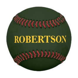 Green minimalist custom name baseball