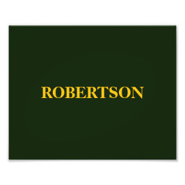 Green minimalist custom name fotodruck