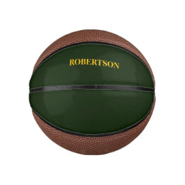 Green minimalist custom name mini basketball