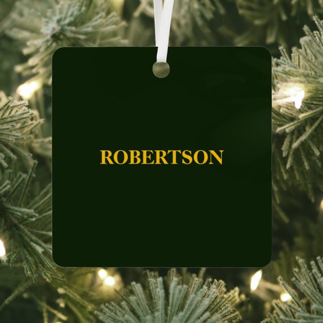 Green minimalist custom name  ornament aus metall (InSitu)
